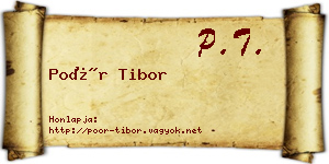Poór Tibor névjegykártya