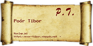 Poór Tibor névjegykártya